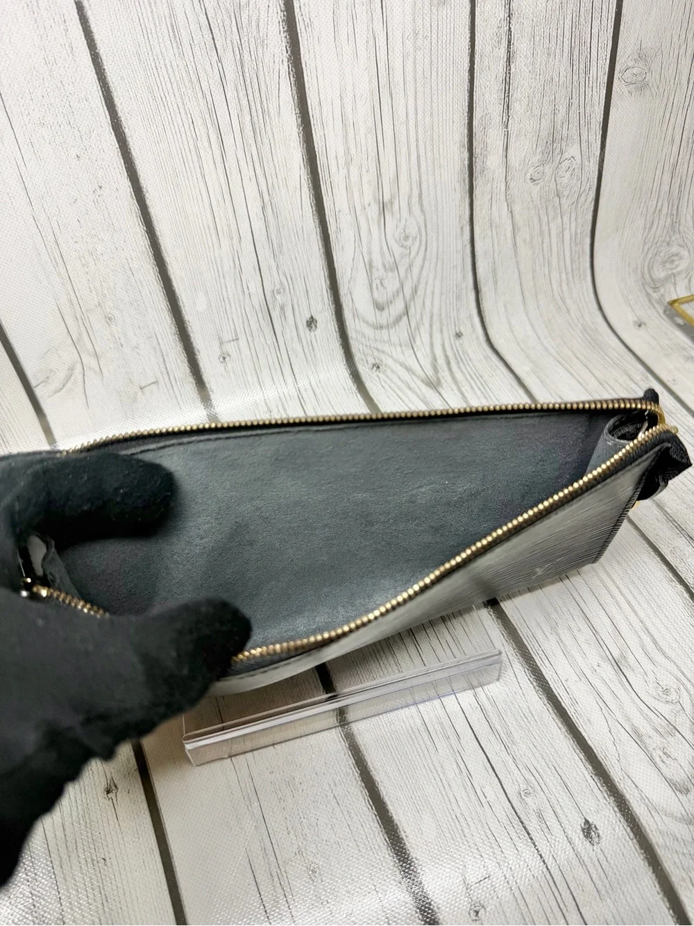 PRE LOVED Louis Vuitton Vintage Black Epi leather Pochette Accessories